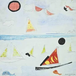 Hot Pamono Lillo Bartoloni, Red Only on the Cloud, Oil on Canvas, 1982