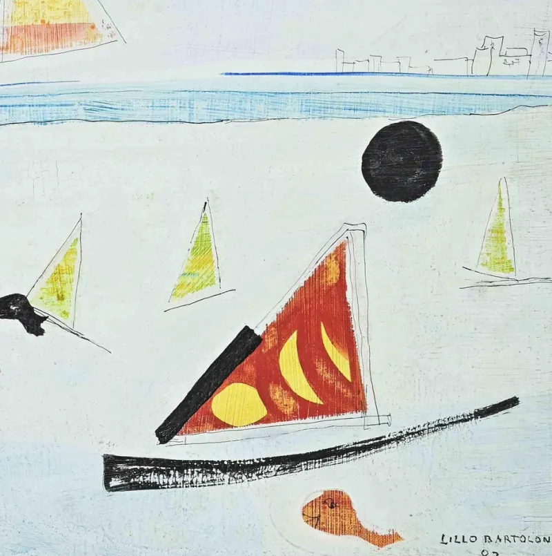 Hot Pamono Lillo Bartoloni, Red Only on the Cloud, Oil on Canvas, 1982