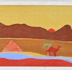 Pamono Lillo Bartoloni, The Red Beach, Oil on Canvas, 1988> Painting
