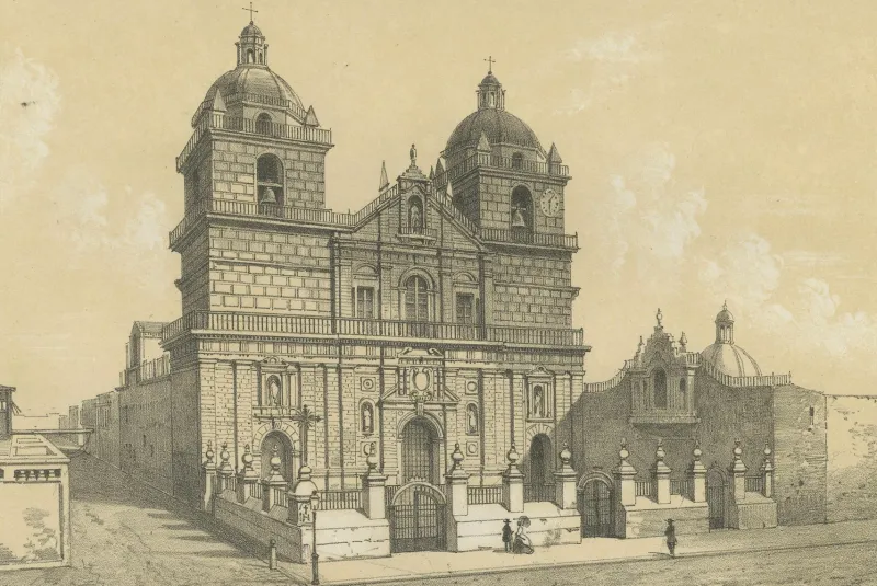 New Pamono Lima Church of San Francisco and Church of San Pedro, 1865, Lithograph on Paper