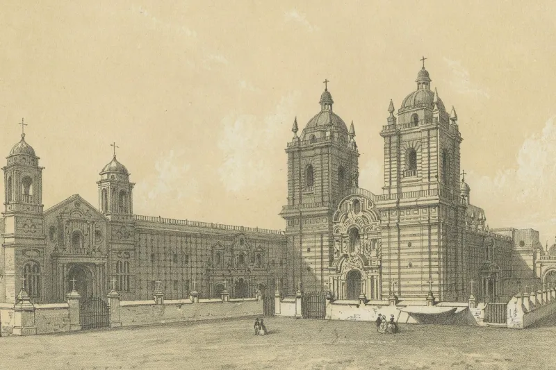 New Pamono Lima Church of San Francisco and Church of San Pedro, 1865, Lithograph on Paper