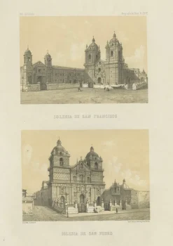 New Pamono Lima Church of San Francisco and Church of San Pedro, 1865, Lithograph on Paper