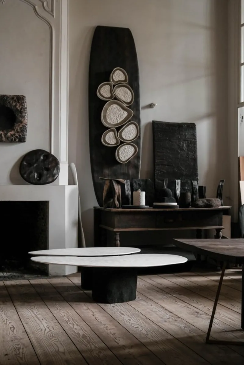 New Pamono Limestone Low Table by Atelier Benoit Viaene, Set of 2