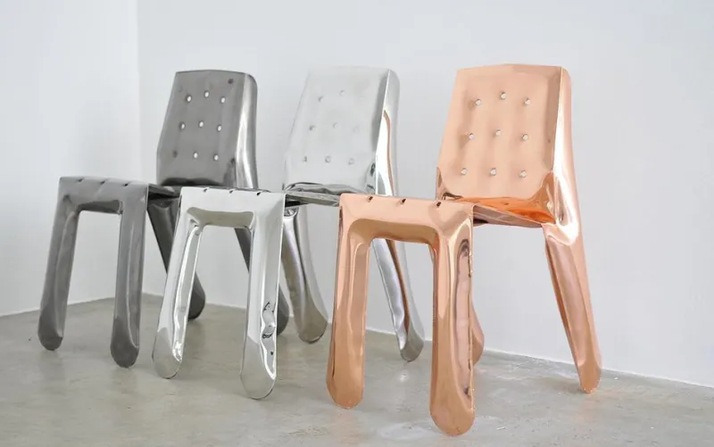 Pamono Limited Edition Chippensteel 1.0 Chair in Polished Stainless Steel by Zieta> Seating