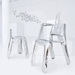 Pamono Limited Edition Chippensteel 1.0 Chair in Polished Stainless Steel by Zieta><noscript><img width=