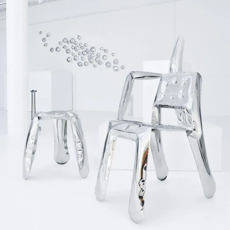 Pamono Limited Edition Chippensteel 1.0 Chair in Polished Stainless Steel by Zieta> Seating