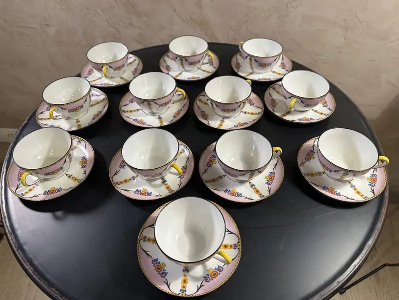 Pamono Limoges Coffee Service, 1925, Set of 12> Coffee & Tea Service