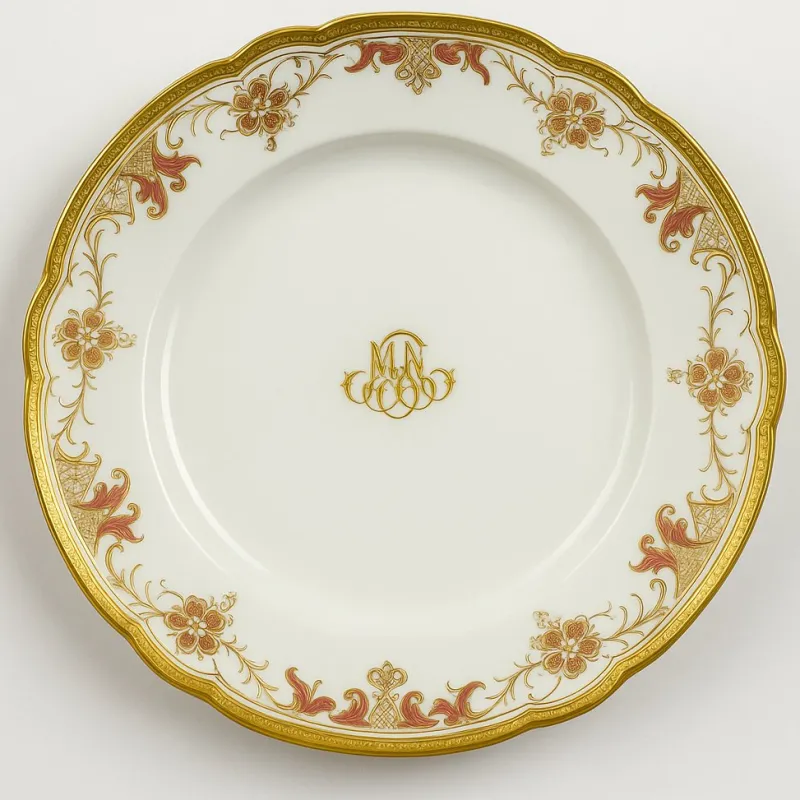 Online Pamono Limoges Dinner Service with Gold Inlay in Porcelain by Haviland, 1920s, Set of 39