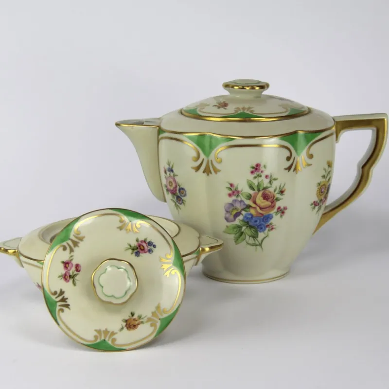 Pamono Limoges Porcelain Coffee Set by Charles Ahrenfeldt, Set of 27> Coffee & Tea Service
