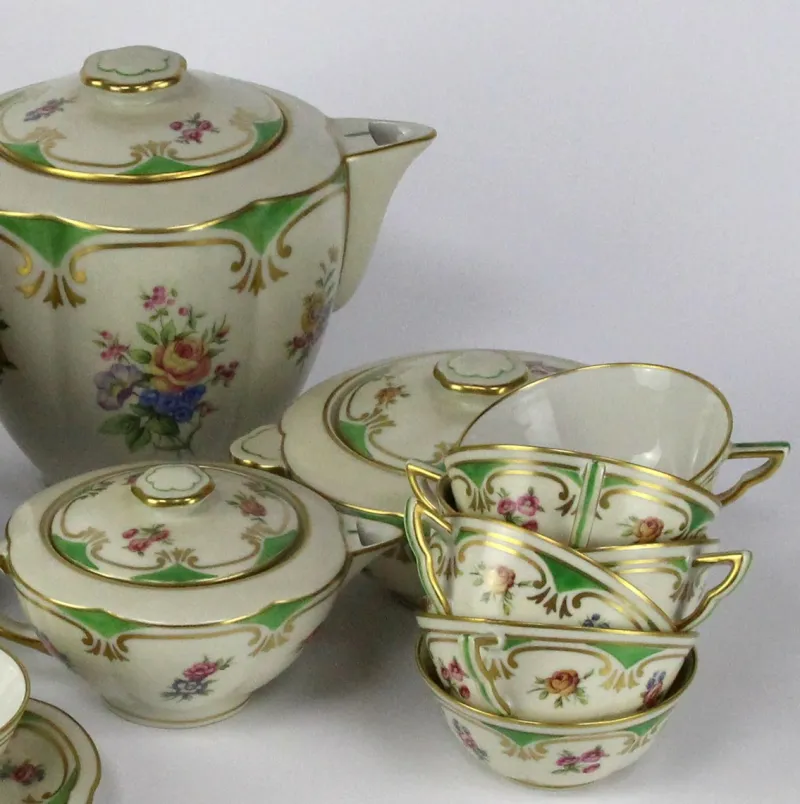 Pamono Limoges Porcelain Coffee Set by Charles Ahrenfeldt, Set of 27> Coffee & Tea Service
