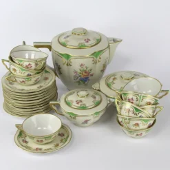 Pamono Limoges Porcelain Coffee Set by Charles Ahrenfeldt, Set of 27><noscript><img width=