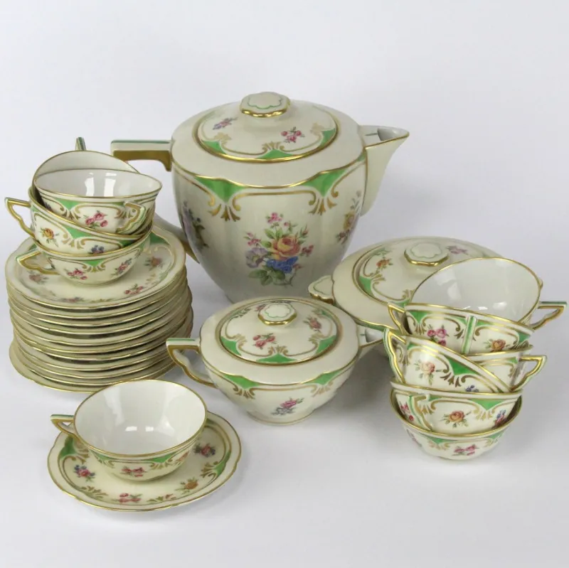 Pamono Limoges Porcelain Coffee Set by Charles Ahrenfeldt, Set of 27> Coffee & Tea Service