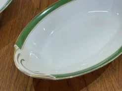 Pamono Limoges Porcelain Dinner Service in Green and Gold, 1960s, Set of 42><noscript><img width=