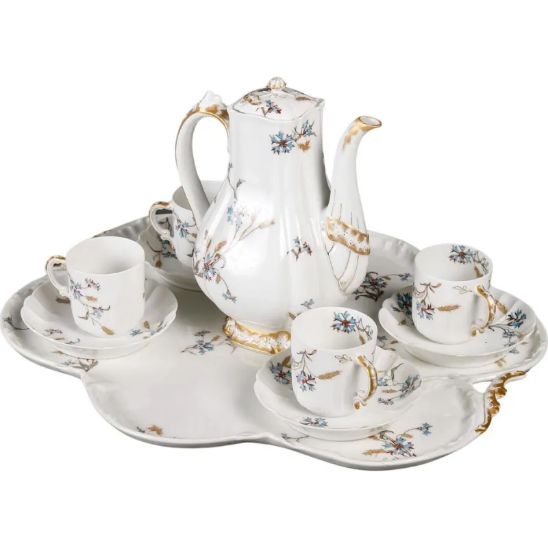 Clearance Pamono Limoges Porcelain Tea and Coffee Service, Set of 6