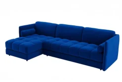 Pamono Link Sectional Sofa in Blue Velvet by Moanne><noscript><img width=