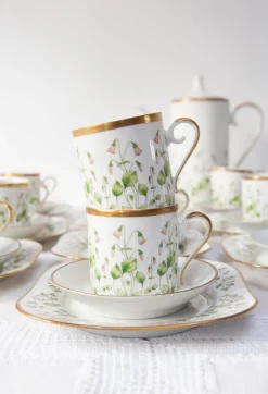 Pamono Linnaea Borealis Porcelain Service for 13 from Hackefors, 1970s, Set of 43> Coffee & Tea Service