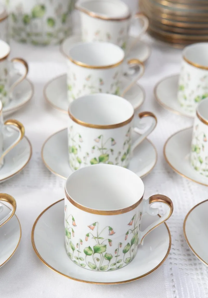 Pamono Linnaea Borealis Porcelain Service for 13 from Hackefors, 1970s, Set of 43> Coffee & Tea Service