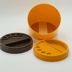Pamono Lipstick Table Mirror in Yellow Plastic, 1970s><noscript><img width=