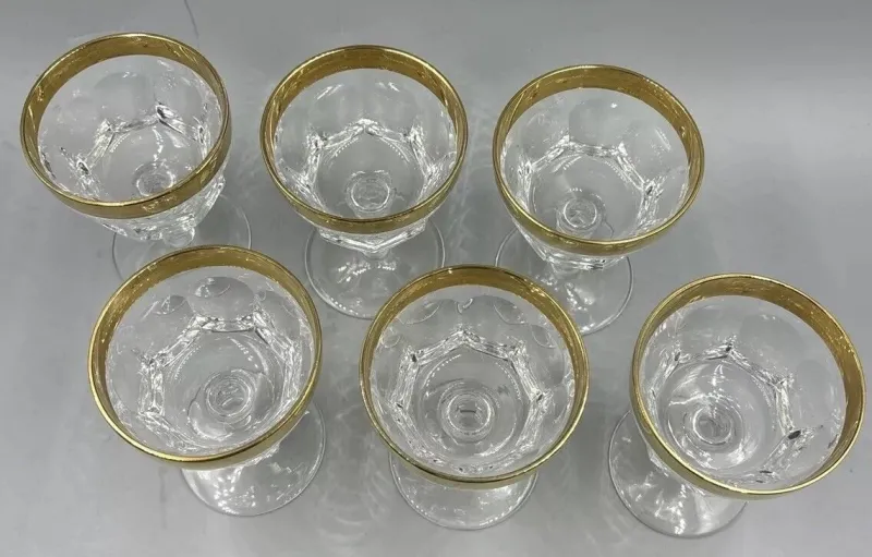 Discount Pamono Liqueur Glasses with 18K Gold Rim by Franz Kaspar for Glashütte, 1950s, Set of 6