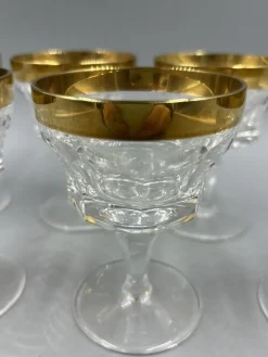 Discount Pamono Liqueur Glasses with 18K Gold Rim by Franz Kaspar for Glashütte, 1950s, Set of 6