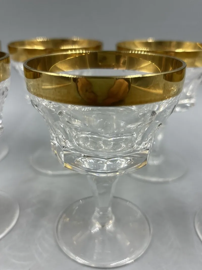 Discount Pamono Liqueur Glasses with 18K Gold Rim by Franz Kaspar for Glashütte, 1950s, Set of 6