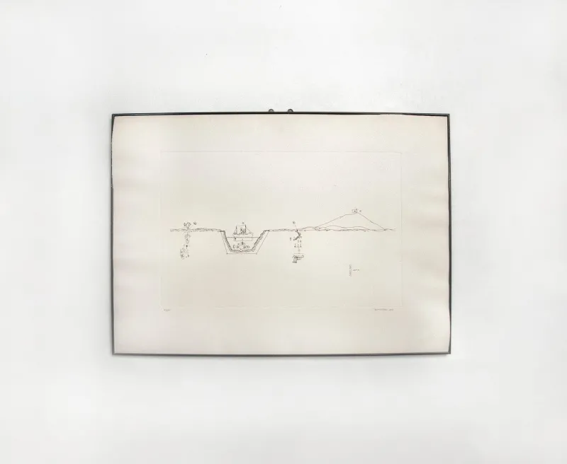 Sale Pamono Lithograph by Gianfranco Baruchello, Italy, 1975
