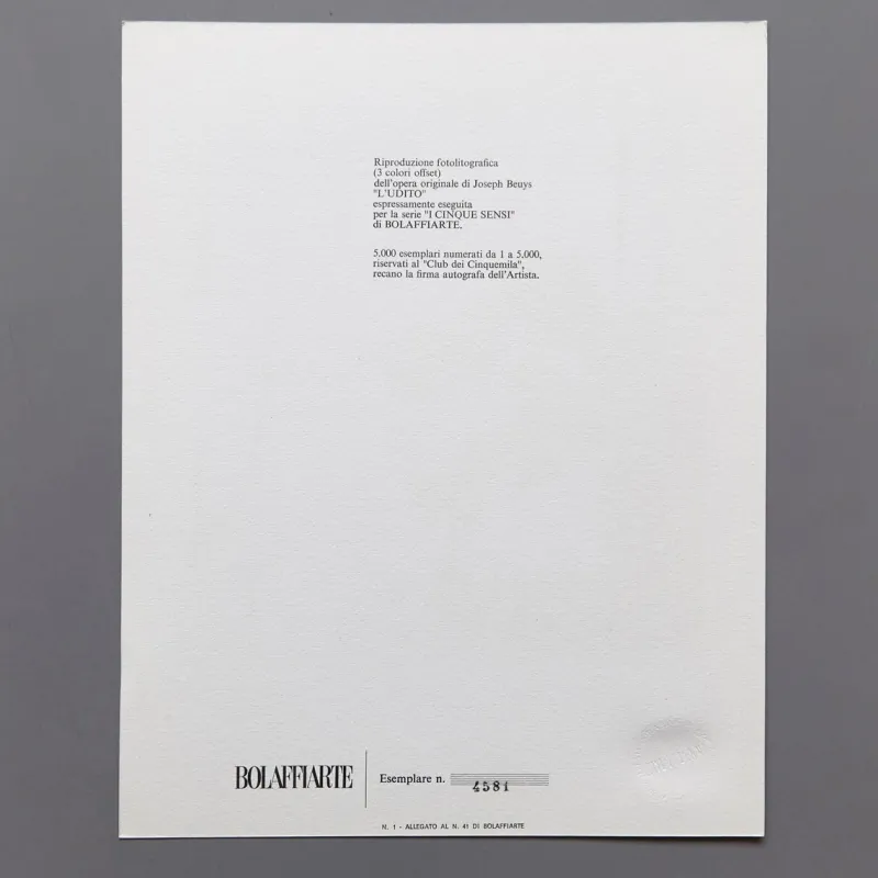 Outlet Pamono Lithograph by Joseph Beuys for Bolaffiarte, 1974