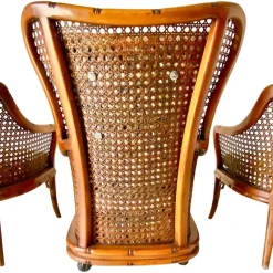 Online Pamono Living Room Set in Fake Bamboo and Rattan from Giorgetti Italia, 1970s, Set of 3
