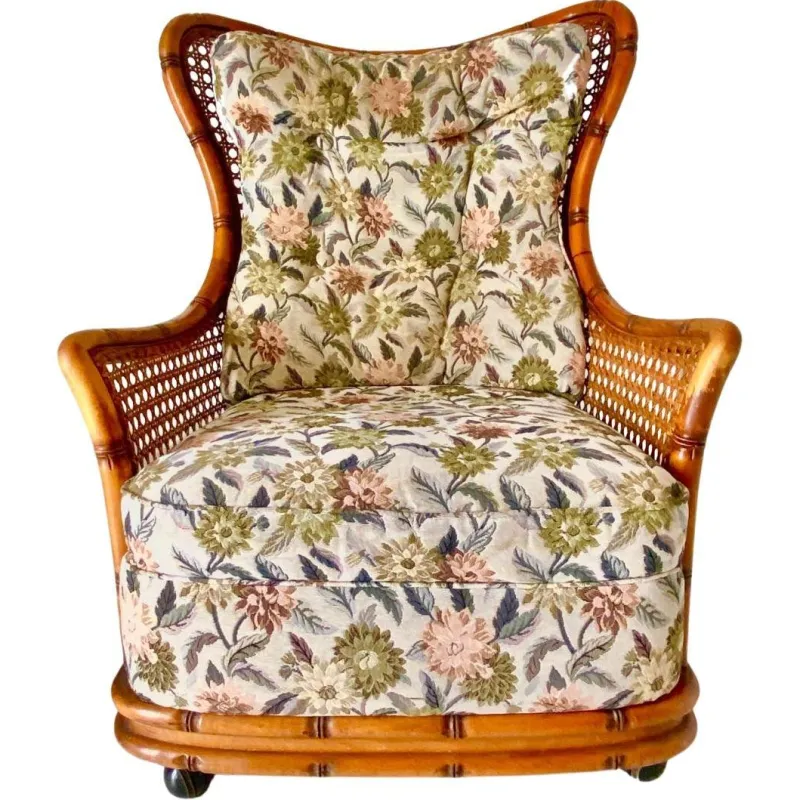 Online Pamono Living Room Set in Fake Bamboo and Rattan from Giorgetti Italia, 1970s, Set of 3