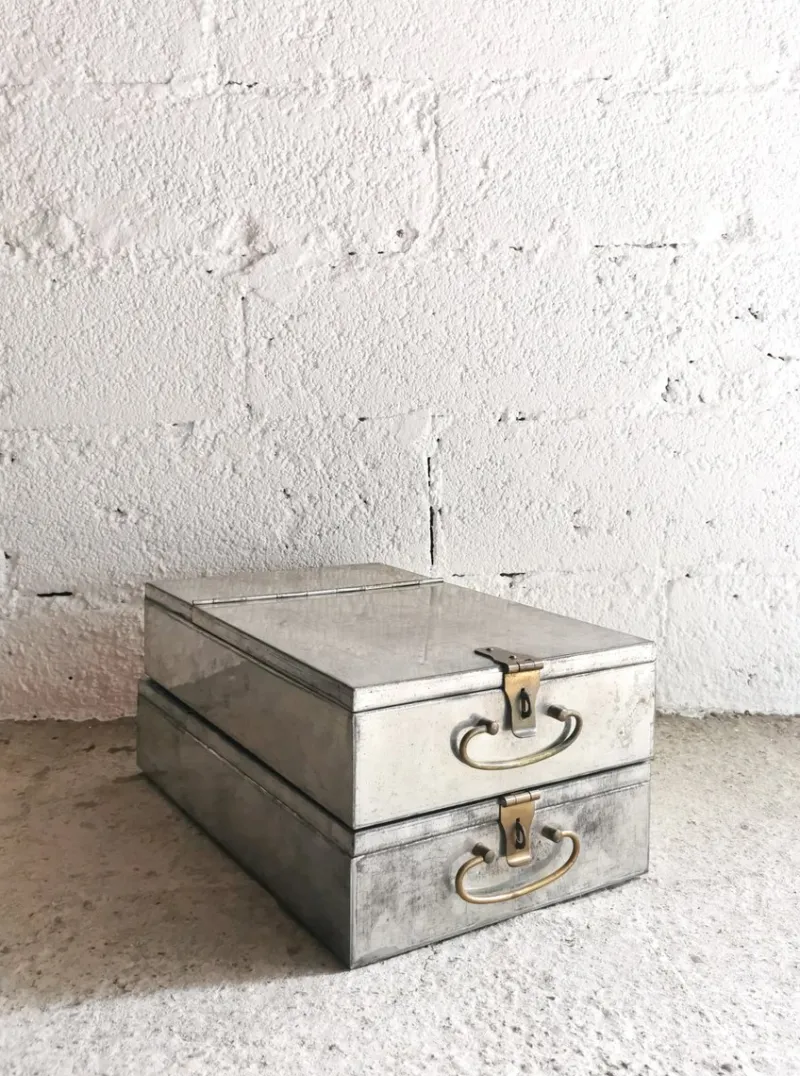 Pamono Locker Boxes from Lips Vago, 1920s, Set of 2> Trunks Crates & Baskets