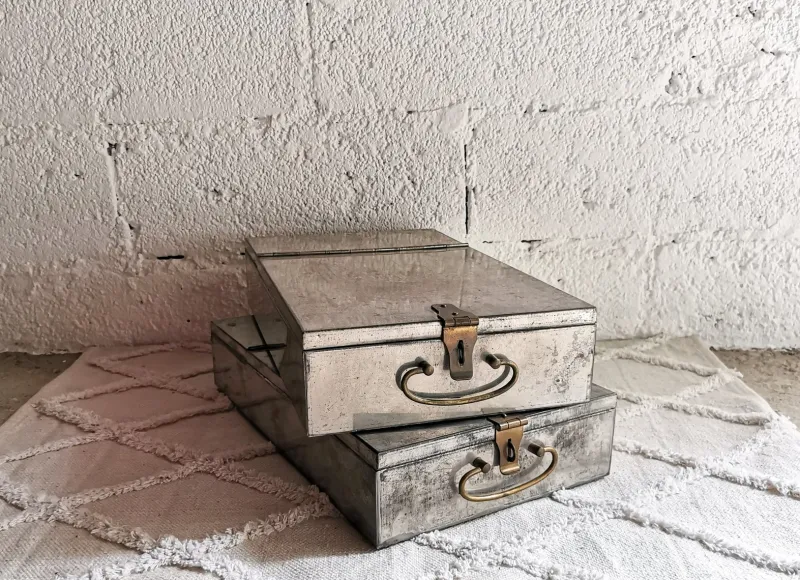 Pamono Locker Boxes from Lips Vago, 1920s, Set of 2> Trunks Crates & Baskets