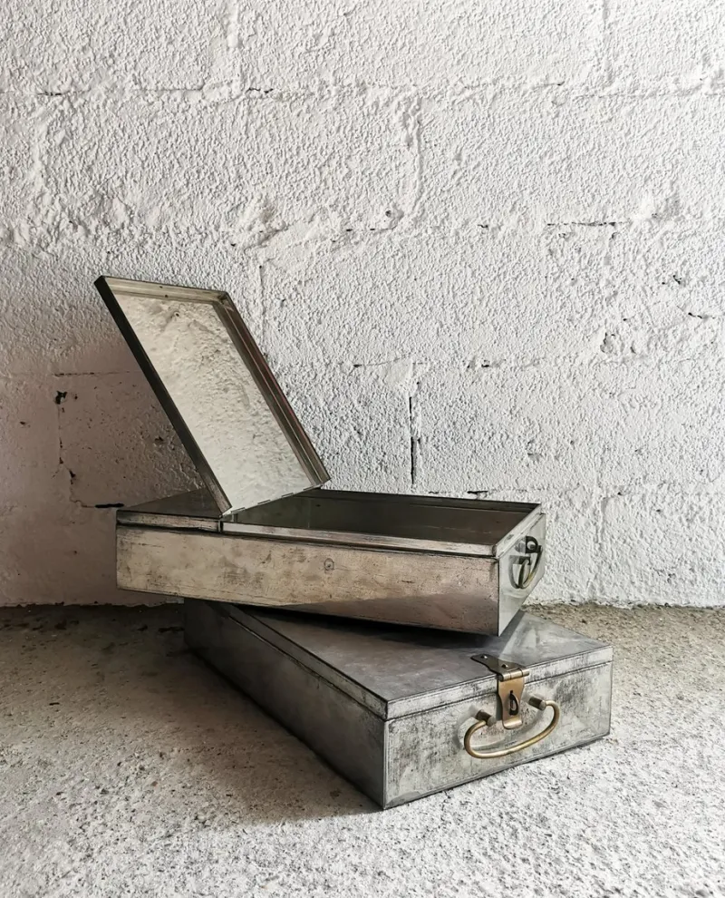 Pamono Locker Boxes from Lips Vago, 1920s, Set of 2> Trunks Crates & Baskets
