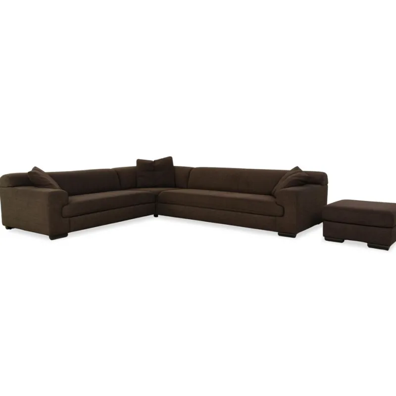 Online Pamono Loft Corner Sofa and Ottoman in Grey Brown Fabric from Ewald Schillig, Set of 2