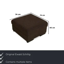 Online Pamono Loft Corner Sofa and Ottoman in Grey Brown Fabric from Ewald Schillig, Set of 2
