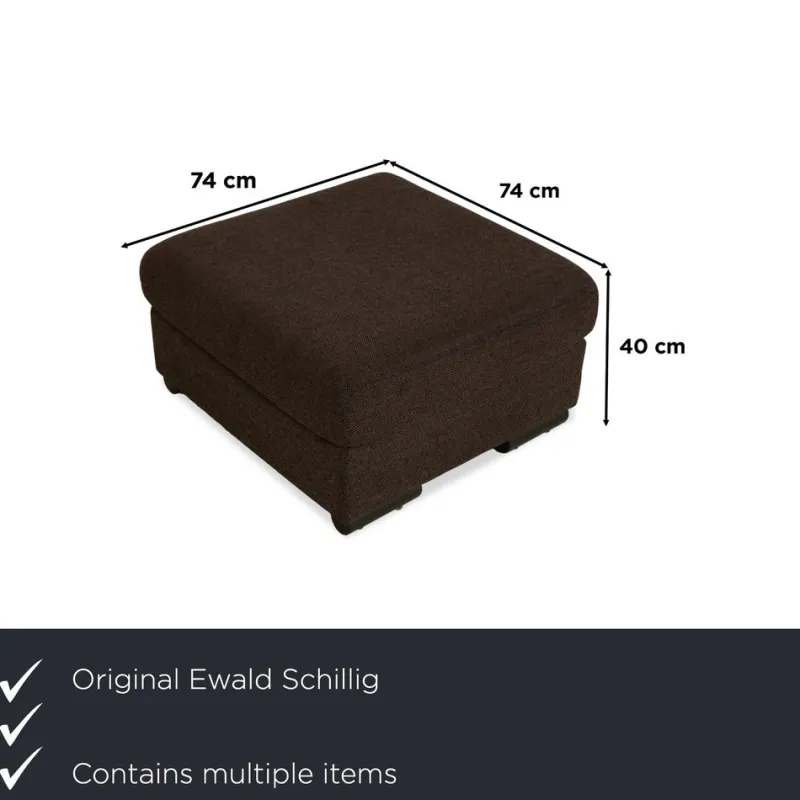 Online Pamono Loft Corner Sofa and Ottoman in Grey Brown Fabric from Ewald Schillig, Set of 2