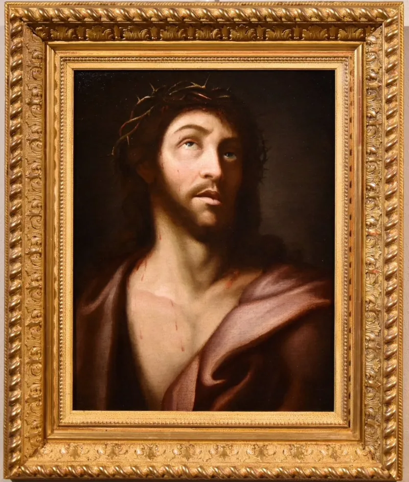 Pamono Lombard Artist, Ecce Homo, 1650, Oil on Canvas, Framed> Old Masters