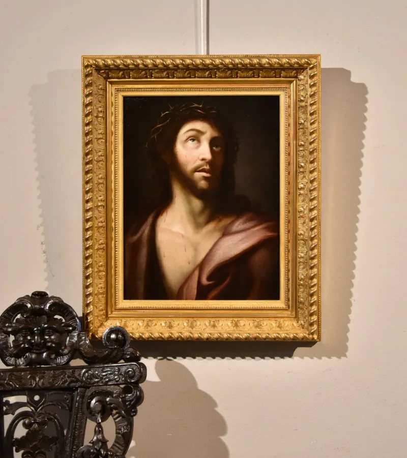 Pamono Lombard Artist, Ecce Homo, 1650, Oil on Canvas, Framed> Old Masters