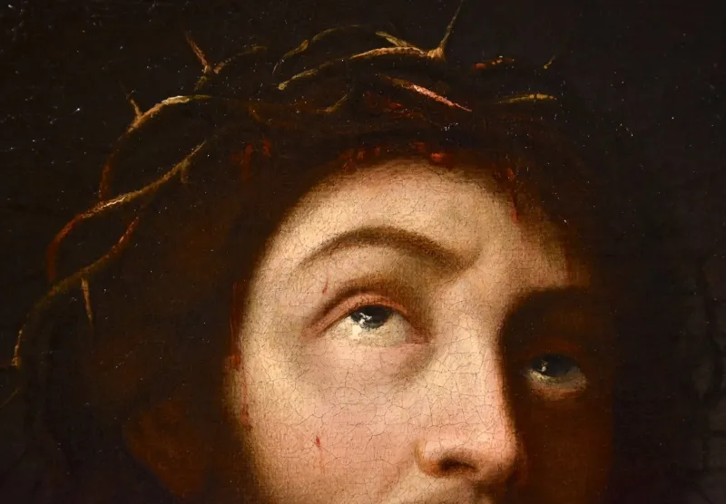 Pamono Lombard Artist, Ecce Homo, 1650, Oil on Canvas, Framed> Old Masters