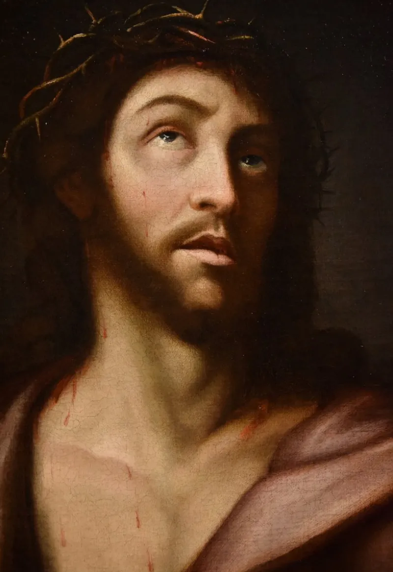 Pamono Lombard Artist, Ecce Homo, 1650, Oil on Canvas, Framed> Old Masters
