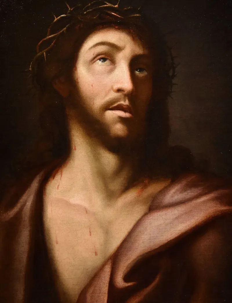 Pamono Lombard Artist, Ecce Homo, 1650, Oil on Canvas, Framed> Old Masters