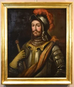 Clearance Pamono Lombard School Artist, Portrait of a Cavalier, 1680, Oil on Canvas, Framed