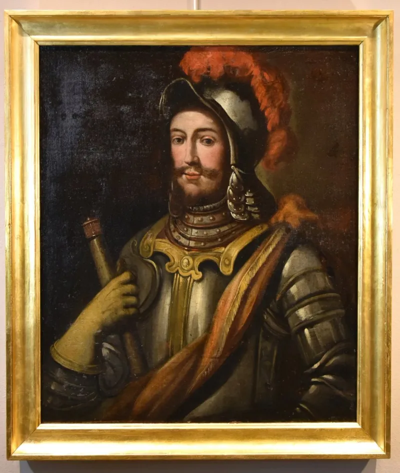 Clearance Pamono Lombard School Artist, Portrait of a Cavalier, 1680, Oil on Canvas, Framed