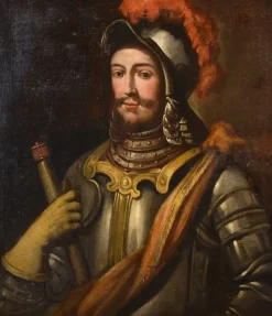 Clearance Pamono Lombard School Artist, Portrait of a Cavalier, 1680, Oil on Canvas, Framed