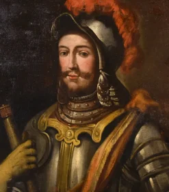 Clearance Pamono Lombard School Artist, Portrait of a Cavalier, 1680, Oil on Canvas, Framed