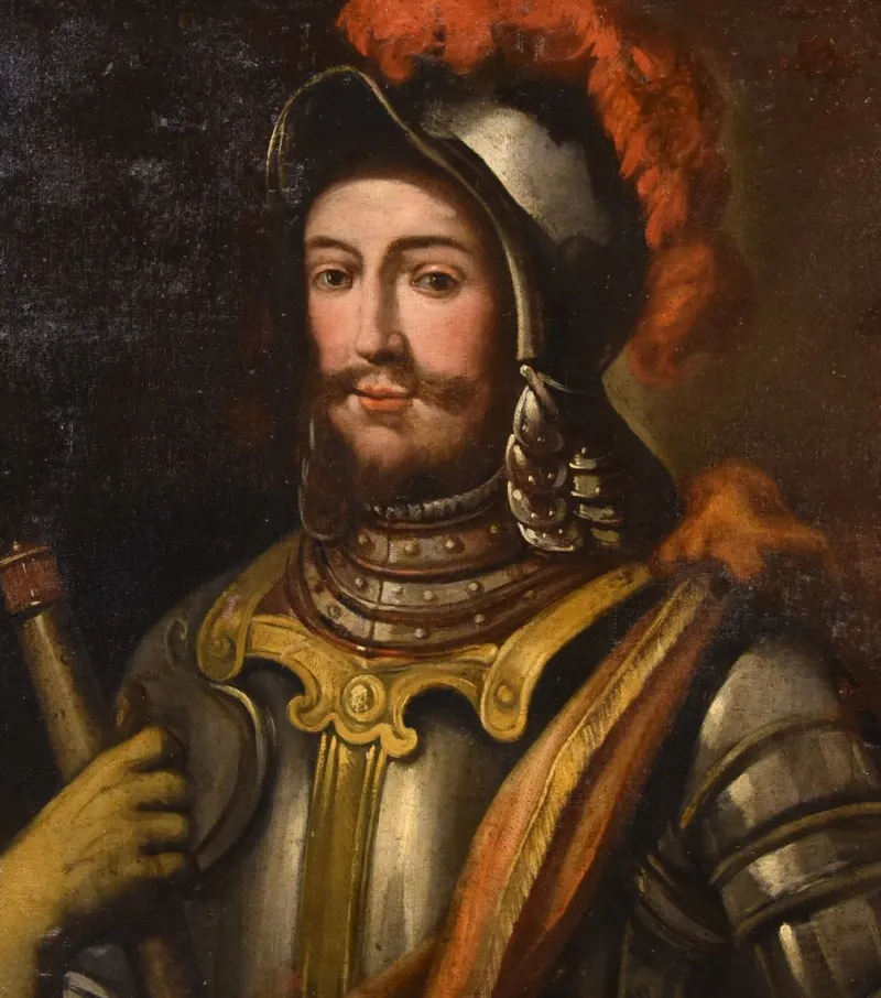 Clearance Pamono Lombard School Artist, Portrait of a Cavalier, 1680, Oil on Canvas, Framed