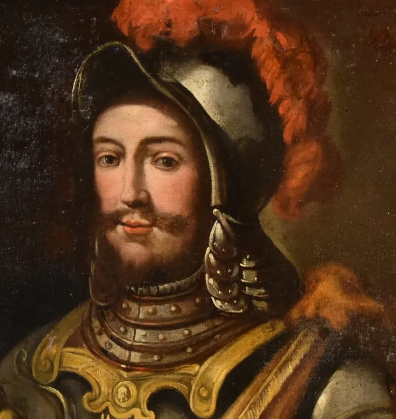 Clearance Pamono Lombard School Artist, Portrait of a Cavalier, 1680, Oil on Canvas, Framed
