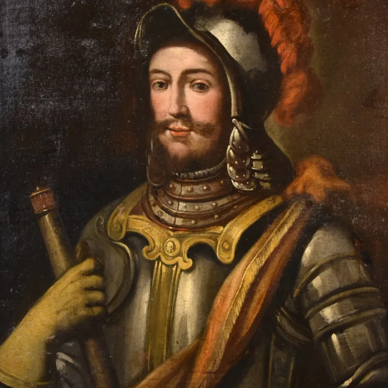 Clearance Pamono Lombard School Artist, Portrait of a Cavalier, 1680, Oil on Canvas, Framed