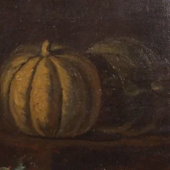 Outlet Pamono Lombard School Artist, Still Life with Flowers and Pumpkins, Late 1600s, Oil on Canvas, Framed