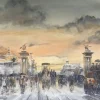 Pamono Léon Godinnet, The Pont Alexandre III, Gouache and Watercolor> Work On Paper