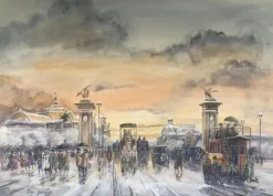 Pamono Léon Godinnet, The Pont Alexandre III, Gouache and Watercolor> Work On Paper